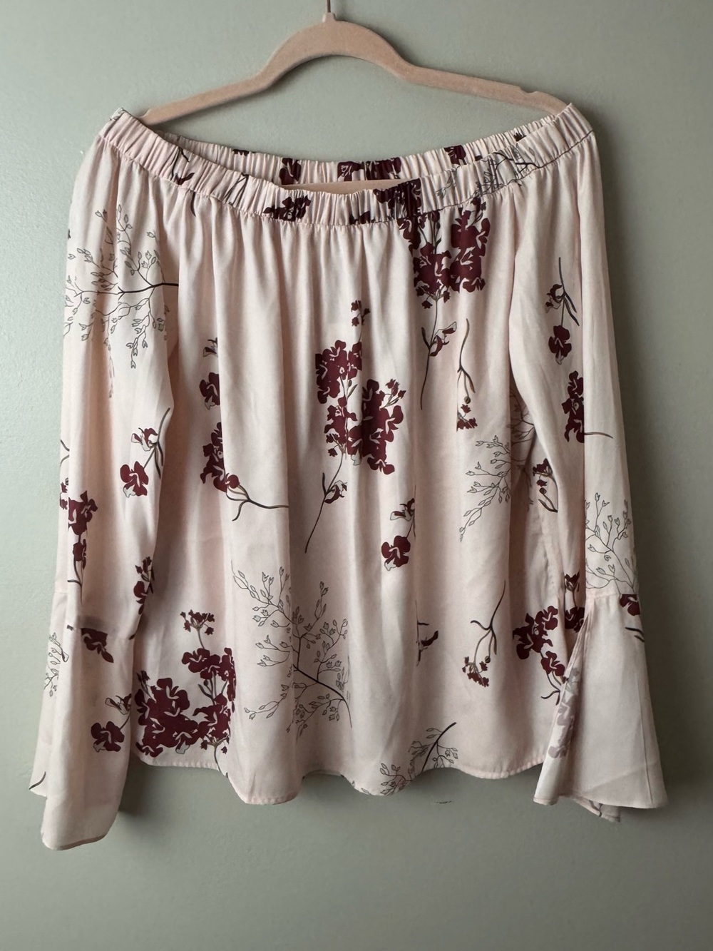 Anthropologie Mare Mare Blush Floral Off the Shoulder Top NWT XS